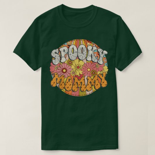 Spooky mammie retro Matching Family Groovy Halwee T-shirt (Design voorkant)