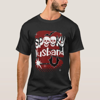 Spooky man Halloween enge vleermuizen en schedels T-shirt