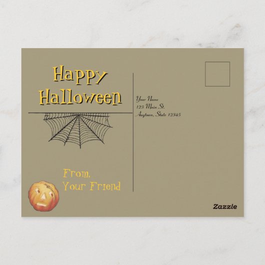 Spooky Mansion Halloween Briefkaart (Achterkant)