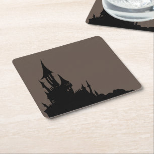 Spooky Mansion Halloween Paper Onderzetter