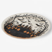 Spooky Mansion Halloween papieren Borden Bordje (Gekanteld)