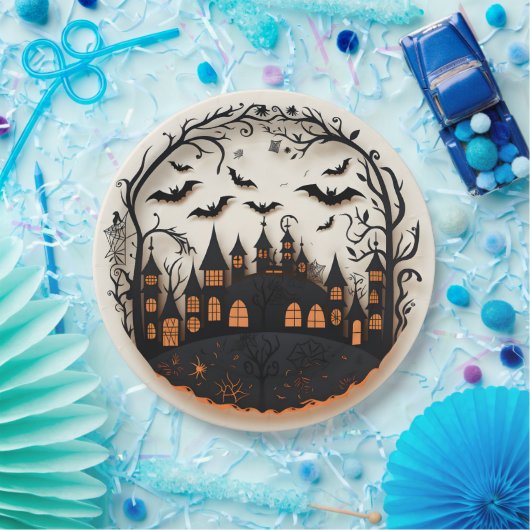 Spooky Mansion Halloween papieren Borden Papieren Bordje (Feest)