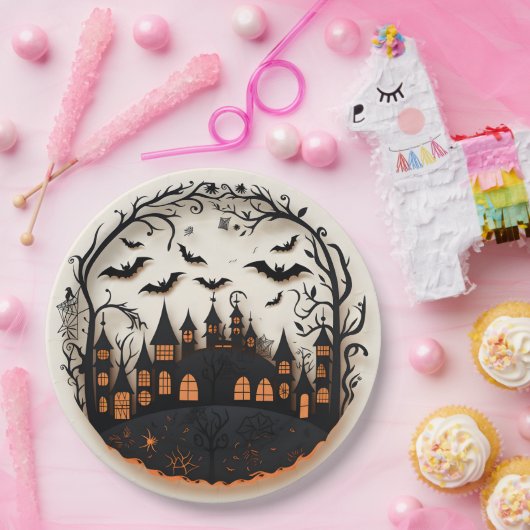 Spooky Mansion Halloween papieren Borden Papieren Bordje (Feest)