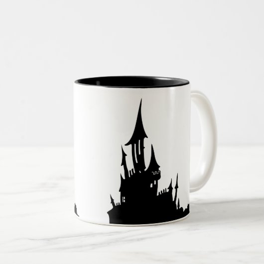 Spooky Mansion Halloween Two-Tone Coffee Mok (Voorkant rechts)