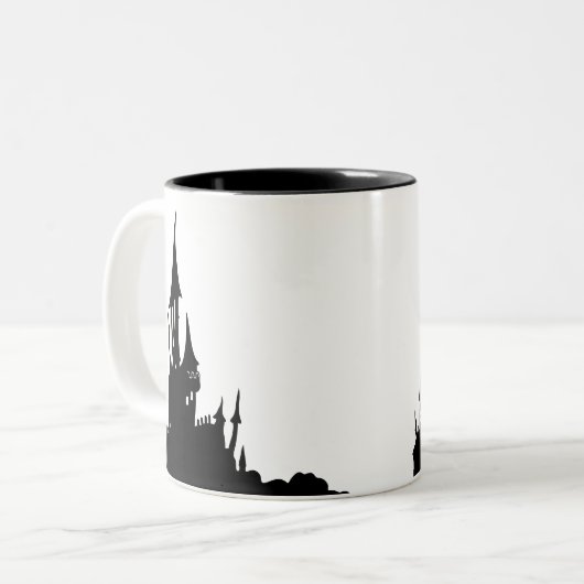 Spooky Mansion Halloween Two-Tone Coffee Mok (Voorkant links)