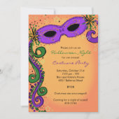 Spooky Mardi Gras Uitnodiging voor Halloween Party (Voorkant)