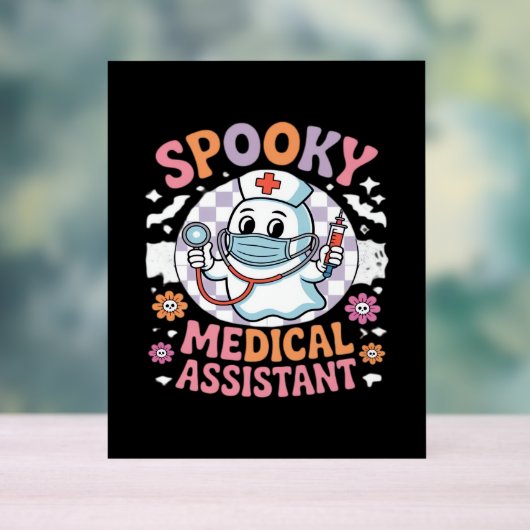 Spooky medische assistent Schattige Halloween Esse Acryl Bord (Neutraal)