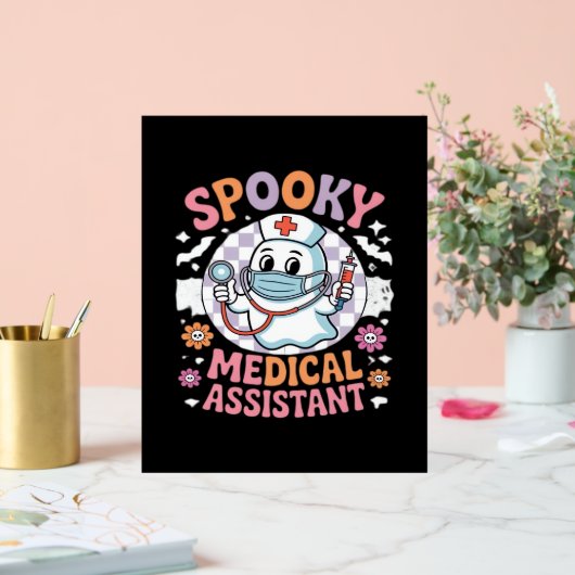 Spooky medische assistent Schattige Halloween Esse Acryl Bord (Huwelijk)