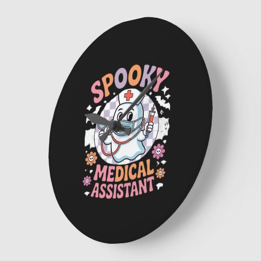 Spooky medische assistent Schattige Halloween Esse Grote Klok (Hoek)