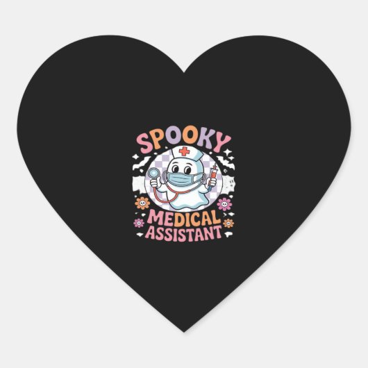 Spooky medische assistent Schattige Halloween Esse Hart Sticker (Voorkant)