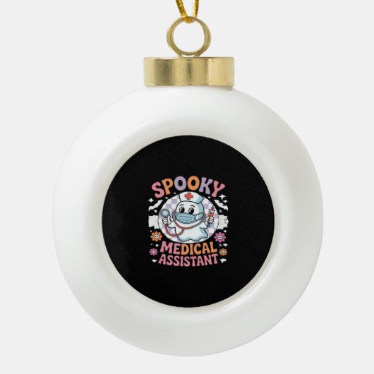 Spooky medische assistent Schattige Halloween Esse Keramische Bal Ornament (Voorkant)