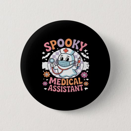Spooky medische assistent Schattige Halloween Esse Ronde Button 5,7 Cm (Voorkant)