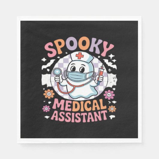 Spooky medische assistent Schattige Halloween Esse Servet (Voorkant)