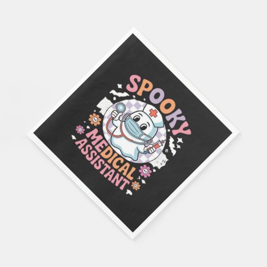 Spooky medische assistent Schattige Halloween Esse Servet (Hoek)