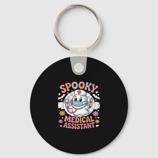 Spooky medische assistent Schattige Halloween Esse Sleutelhanger (Voorkant)