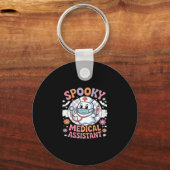 Spooky medische assistent Schattige Halloween Esse Sleutelhanger (Voorkant)