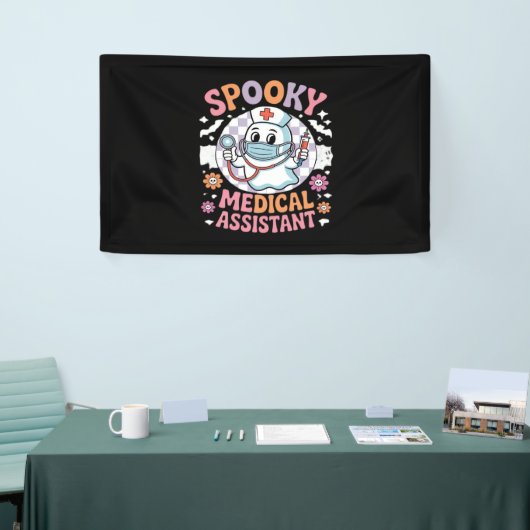 Spooky medische assistent Schattige Halloween Esse Spandoek (Beurs)
