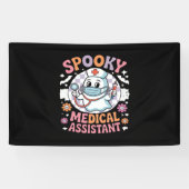 Spooky medische assistent Schattige Halloween Esse Spandoek (Horizontaal)