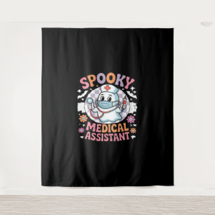 Spooky medische assistent Schattige Halloween Esse Wandkleed