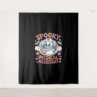 Spooky medische assistent Schattige Halloween Esse Wandkleed