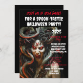 Spooky Medusa Halloween Party Enge Slangen Kaart (Voorkant / Achterkant)