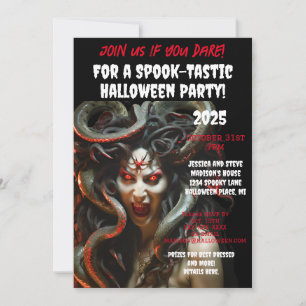 Spooky Medusa Halloween Party Enge Slangen Kaart