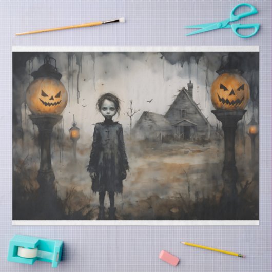 Spooky Meisje 3 Decoupage Papier (Craft)