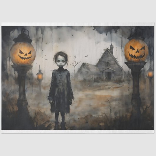 Spooky Meisje 3 Decoupage Papier (Voorkant)