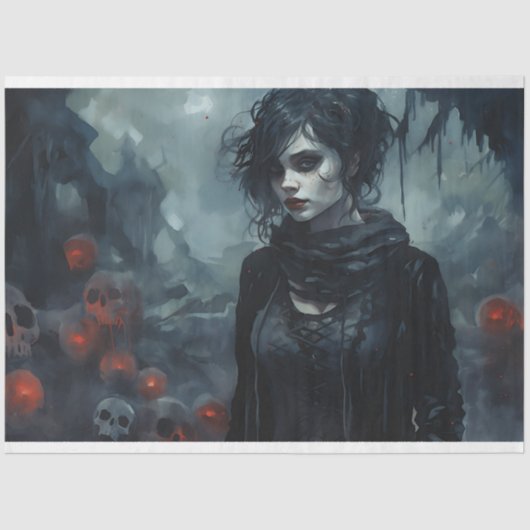 Spooky Meisje 4 Decoupage Papier (Voorkant)