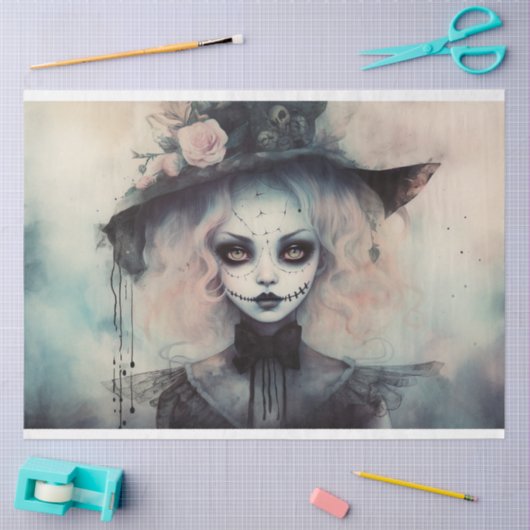 Spooky Meisje 5 Decoupage Papier (Craft)