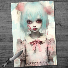 Spooky meisje 7 Decoupage Papier