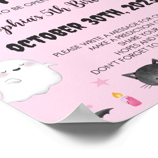 Spooky Meisje Halloween Leuke Spook Tijd Capsule T Poster (Hoek)