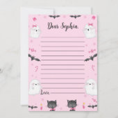 Spooky Meisje Halloween Tijd Capsule Nota puinhoop Bedankkaart (Voorkant)