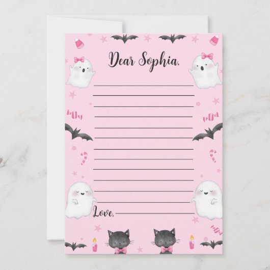 Spooky Meisje Halloween Tijd Capsule Nota puinhoop Bedankkaart (Voorkant)