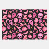 Spooky Meisje Halloween Verjaardagsfeestgeschenk W Inpakpapier Vel (Voorkant 3)