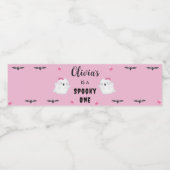 Spooky Meisje Halloween Verjaardagsfeestje Waterfles Etiket (Enkel label)