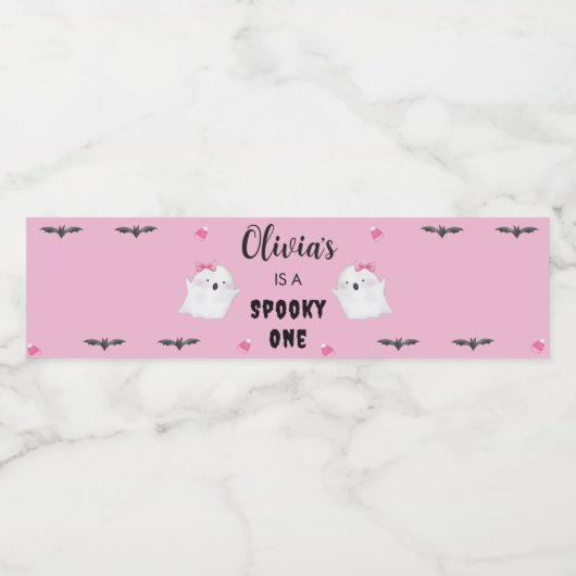 Spooky Meisje Halloween Verjaardagsfeestje Waterfles Etiket (Enkel label)