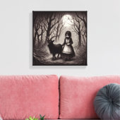 Spooky Meisje Met Geit Zwart Phillip Haunted Fores Canvas Afdruk (Insitu (Woonkamer))
