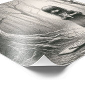 Spooky Meisje Met Pizza Horror Creepy Illustratie Foto Afdruk (Hoek)