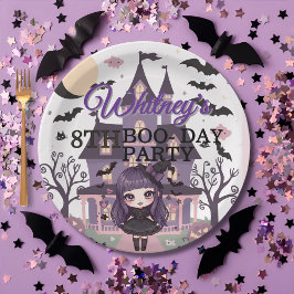Spooky meisje Paarse verjaardagsfeestje Papieren Bordje