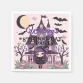 Spooky meisje Paarse verjaardagsfeestje Servet (Voorkant)