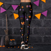 Spooky Meisjes Halloween Paarse Sinaasappel & Zwar Leggings