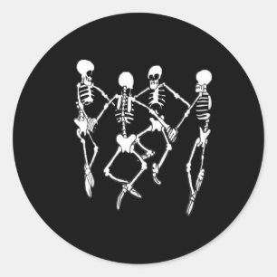 Spooky Meme Dancing Skeletons 1 Ronde Sticker