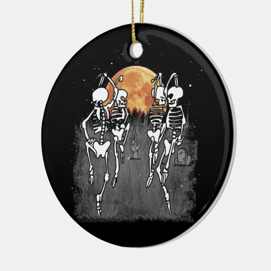 Spooky Meme Dansende Skeletons Ballet Dance Keramisch Ornament (Links)
