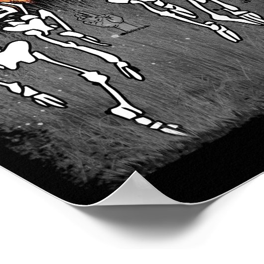 Spooky Meme Dansende Skeletons Ballet Dance Poster (Hoek)