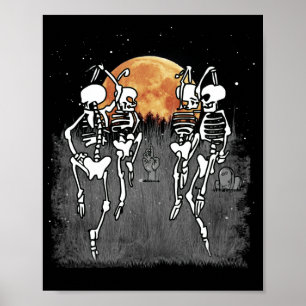 Spooky Meme Dansende Skeletons Ballet Dance Poster