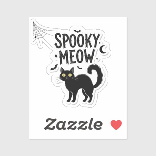 Spooky Meow – Halloween Cat Quote Vinyl Sticker (Vel)
