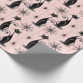 Spooky Meow Retro Atomic Cats Cadeaupapier (Hoek)