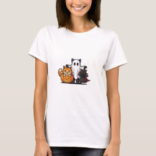 Spooky Meow Squad - Trio van Halloween Cats Woman T-shirt