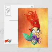Spooky Mermaid met Octopus Briefkaart (Voorkant / Achterkant)